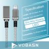 Buy cheap iPhone 5 6 7 Plus LED Light USB Charging Cable Zinc Alloy Metal Head OEM from wholesalers