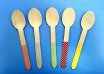 Disposable Mini Wooden Knife Fork Spoon , Personalized Wooden Ice Cream Spoons