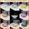 Buy cheap Round Hotel Crystal Wash Basins 130mm Artistic Glass Vessel Sink Bowl For Home Bathroom from wholesalers