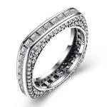 Noble 925 Silver Ring-Square Cubic Zircon Inlaid-Classic Ring-Fashion Silver