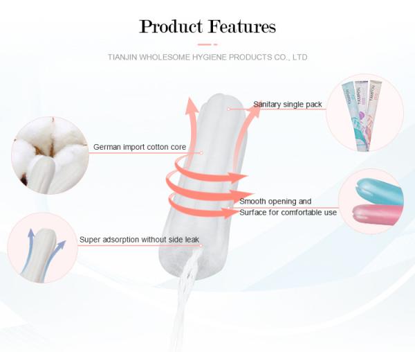 Buy cheap Adult Private Label Organic Cotton Clean Point Tampons for Female Health Care Product from wholesalers