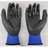 Buy cheap Blue Black PU Coated Gloves 18 Gauge PU Palm Dip Gloves Ultra Thin from wholesalers