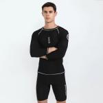 Long Sleeve Mens Two Piece Swimsuit Sunscreen Quick Drying Men Swimming Suit