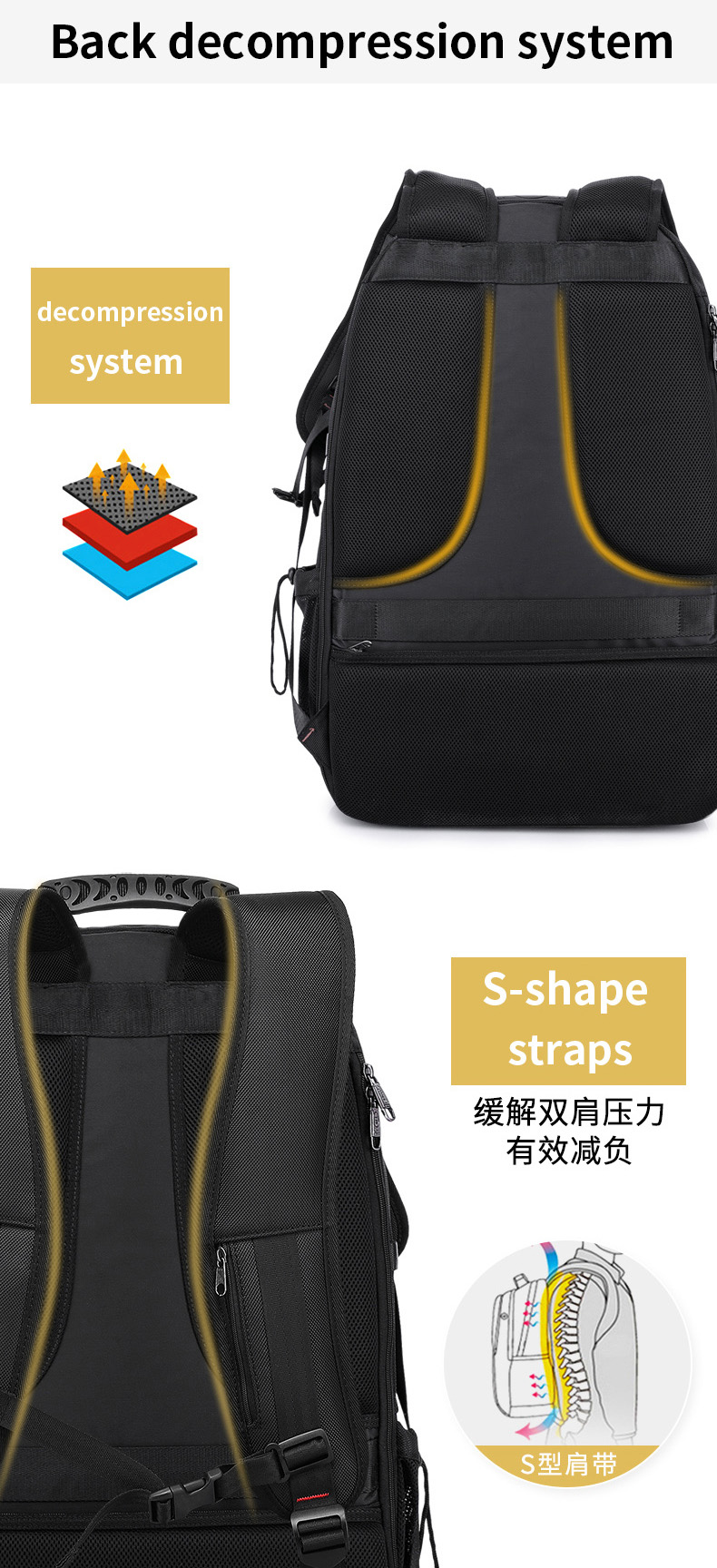 Big Capacity 56-77L Outdoor Waterproof Business Backpack Multipurpose