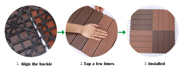 Outdoor Lawn DIY Path Nonslip Vinyl Flooring with PVC Interlock Profile Floor Design
