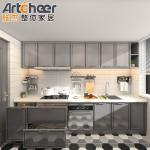 Modern Stylish Solid Wood Kitchen Cabinet with Laminated Bullnose Countertop