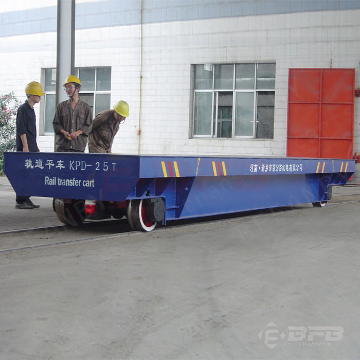 Rail guided manufacturing factory transformer machinery equipment transport