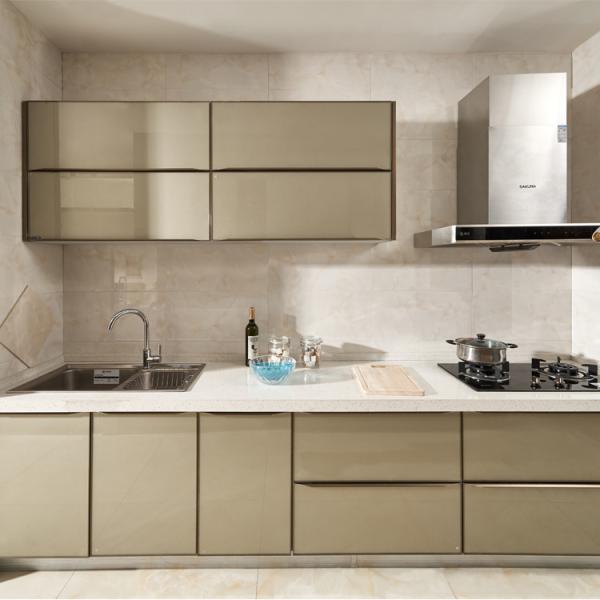 Buy cheap Home Laminate Handleless Kitchen Cabinets Full Set Small Kitchen Modular Cabinets from wholesalers