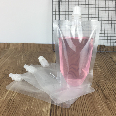 Waterproof Reusable Clear Liquid Juice Pouches Stand Up Spout Pouch Bag