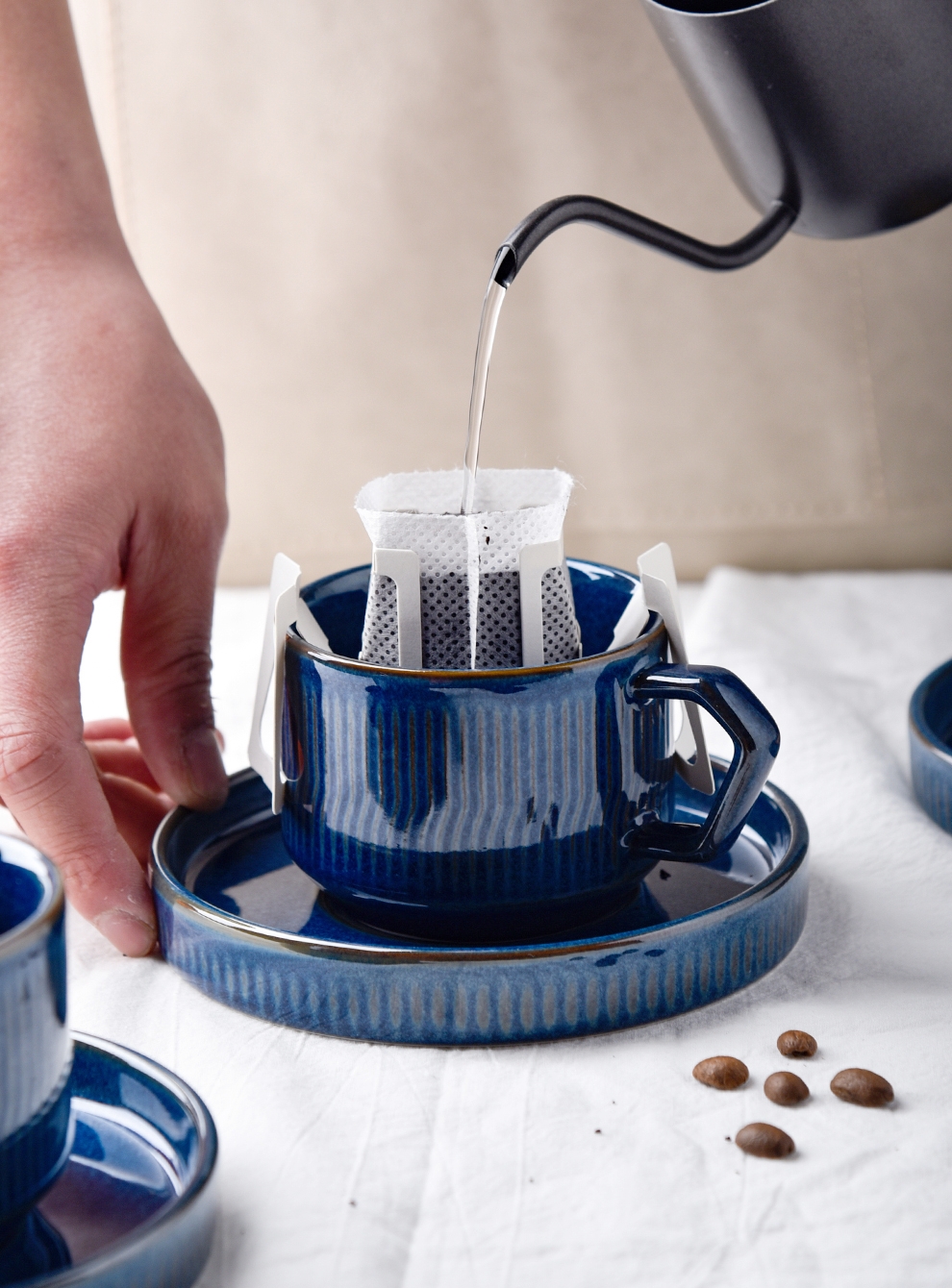 Reactive Glaze Latte Cups And Saucer Sustainable Cappuccino Mug For Restaurant Needs