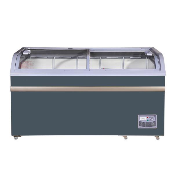 Buy cheap Display hard ice cream chest freezer with curved glass top horizontal freezer for shop from wholesalers