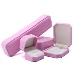 Octagonal Shape Pink Flannelette Jewelry Box for Necklace Bracelet Ring Newest