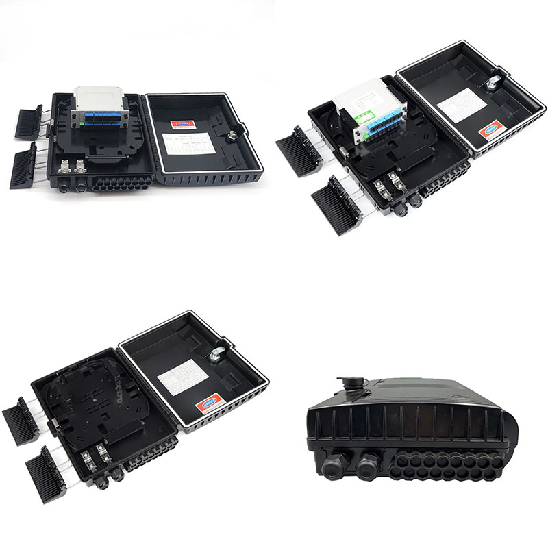Fiber Optic Equipment Kit FTTH Box 16 Core Fiber Optic Distribution ABS Black Box IP65