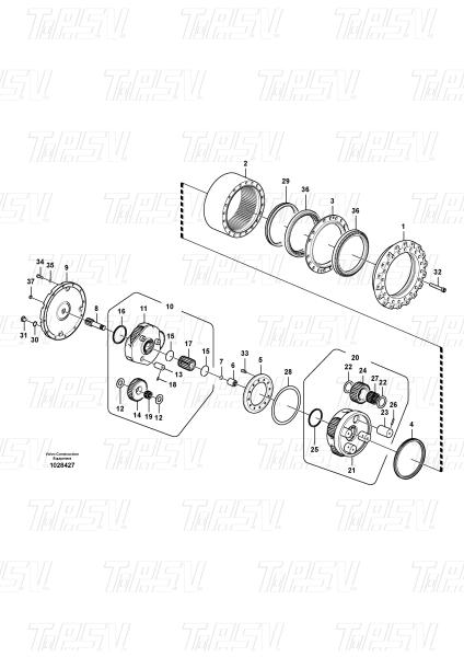 Buy cheap VOE14575732 Steel Excavator Travel Gearbox For Volvo Catalog EC240B from wholesalers
