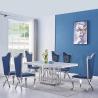 Buy cheap Gold Silver Leg 0.49m3 SS Dining Tables 20 - 40mm Artificial Marble Top from wholesalers