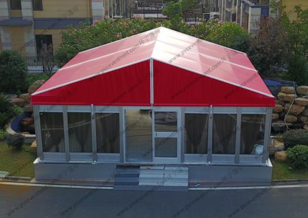 10*10M Red PVC Roof Cover with Glass Windows and Interior Decoration for Outdoor