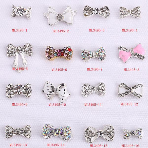 Buy cheap Hot NEW Wholesale nail art Jewelry 3D Bows Alloy Nail Art Jewelry Number ML3495-01-16 from wholesalers