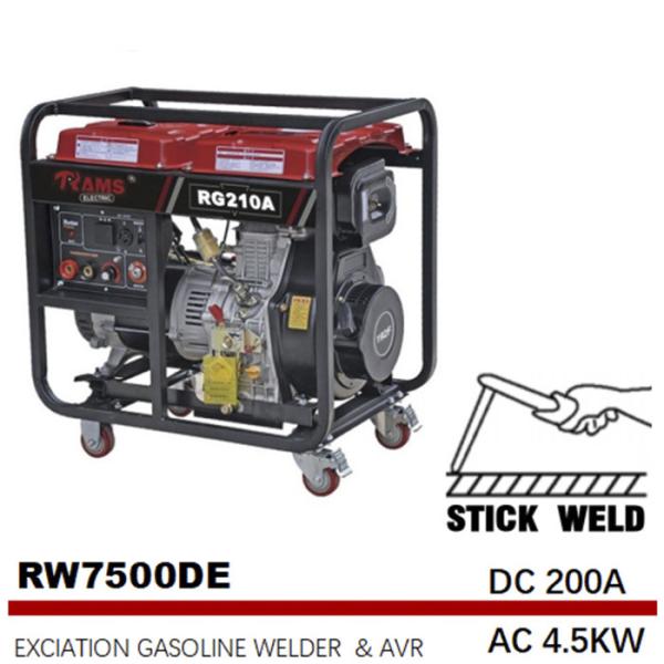 Buy cheap 188F Portable Diesel Welding Generator Set AC 4.5kw Excitation Electric Start from wholesalers