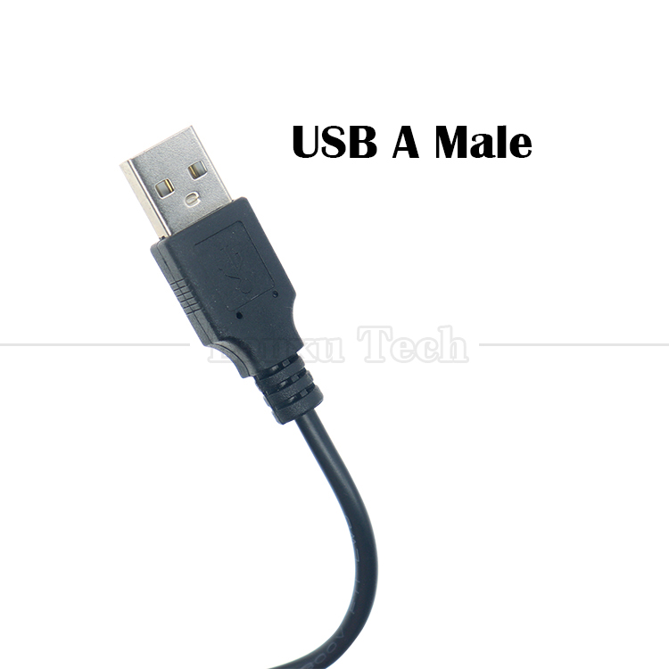 90 Degree Right Angle USB A Male to Barrel Jack DC 2.5x0.7mm 3.5x1.35 5.5x2.5 5.5x2.1mm Charger Cable