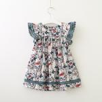 Summer Children'S Clothing Girl'S Floral Flying Sleeve Dress Baby Girl Cute
