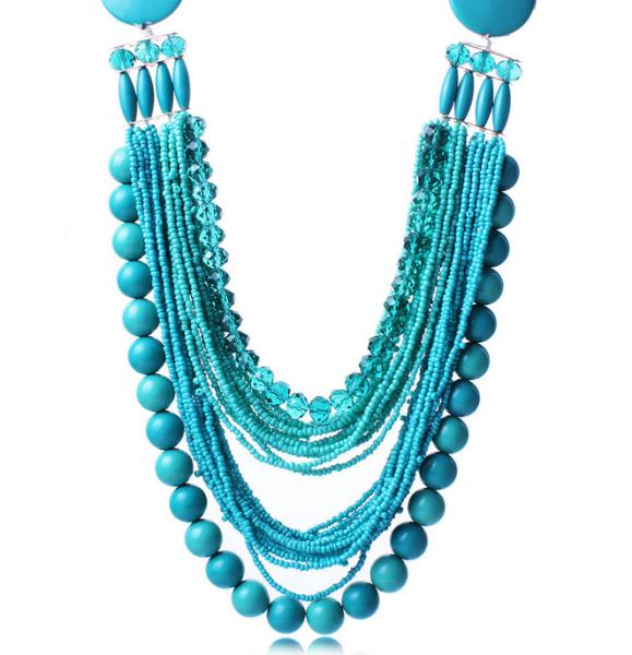 Buy cheap Retro fashion bohemian handmade beads multi-chain necklace clavicle from wholesalers