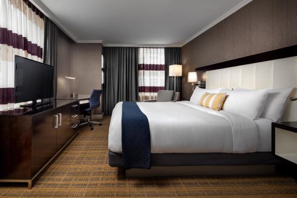 Buy cheap Hotel Standard Double Room Interior design of Furniture in Fabric upholstered headboard and Leather Bed with TV cabinet from wholesalers