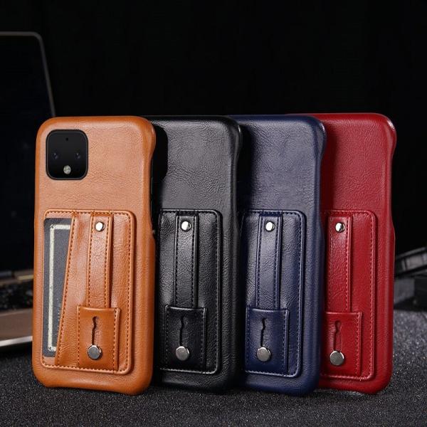 Buy cheap PU Leather Finger Grip Phone Case Four Colors Shock Absorption With Card Pocket from wholesalers
