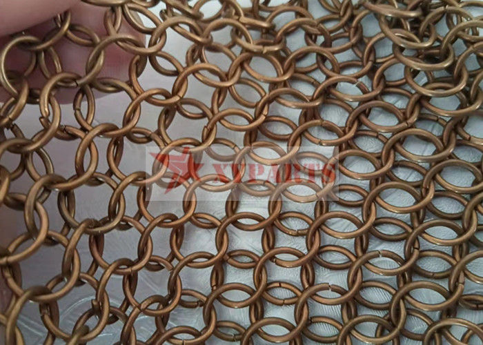 1.5 MM Wire Diameter Copper Chain Braided Ring Mesh For Background Decoration