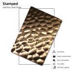 TUV Decorative Stainless Steel Sheet 304 Wall Panels Water Ripple Hammered Color