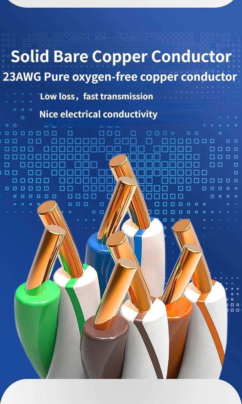 Customized CAT6 HDPE U/UTP Network Patch Cord Cable for Network Communication in LAN