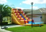 Volcano Blow Up Water Slide , Outdoor Pool Slide Inflatable Lead Free