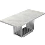 White Marble And Chrome SS Console Table For Living Room Furniture