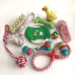 Colorful Durable Pet Toys / Professional Rope Ring Dog Toy 17cm Size