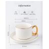 Buy cheap 250ml Ceramic Cappucinno Cup And Saucer Set With Gold Rim Luxury Porcelain Coffee Mug from wholesalers
