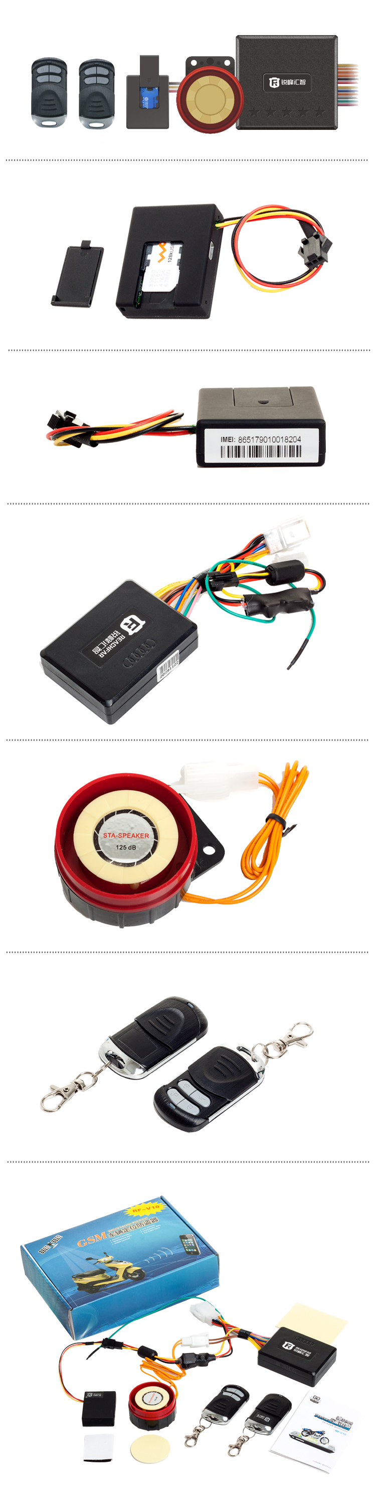 RF-V12 gsm tracker and motorcycle alarm security system 2 two way anti-theft alarm