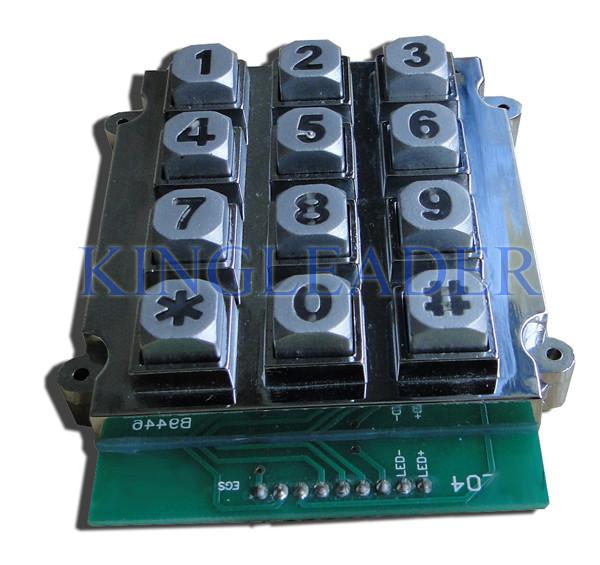 Quality Illuminated Indoor Access Control Zinc Alloy Metal Keypad With 12 Keys for sale