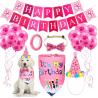 Buy cheap Pet Party Decoration Set Dog Bandana Hat Tie Balloons Supplies Happy Cake Topper Cloth from wholesalers
