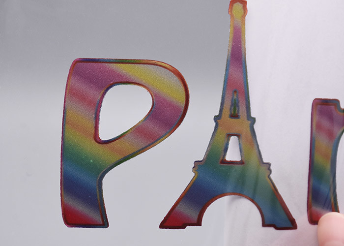 Colourful Lettering Film Heat Transfer Clothing Labels Customised