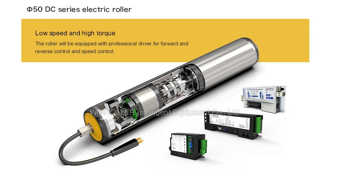 50mm Covered Rubber Motorized Drive Roller For Automated Conveyor Lines