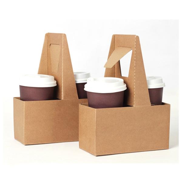 Buy cheap Eco Friendly Disposable Coffee Paper Cups Holder 20X14X27.5cm 2 4 6 Pack Can Carrier from wholesalers