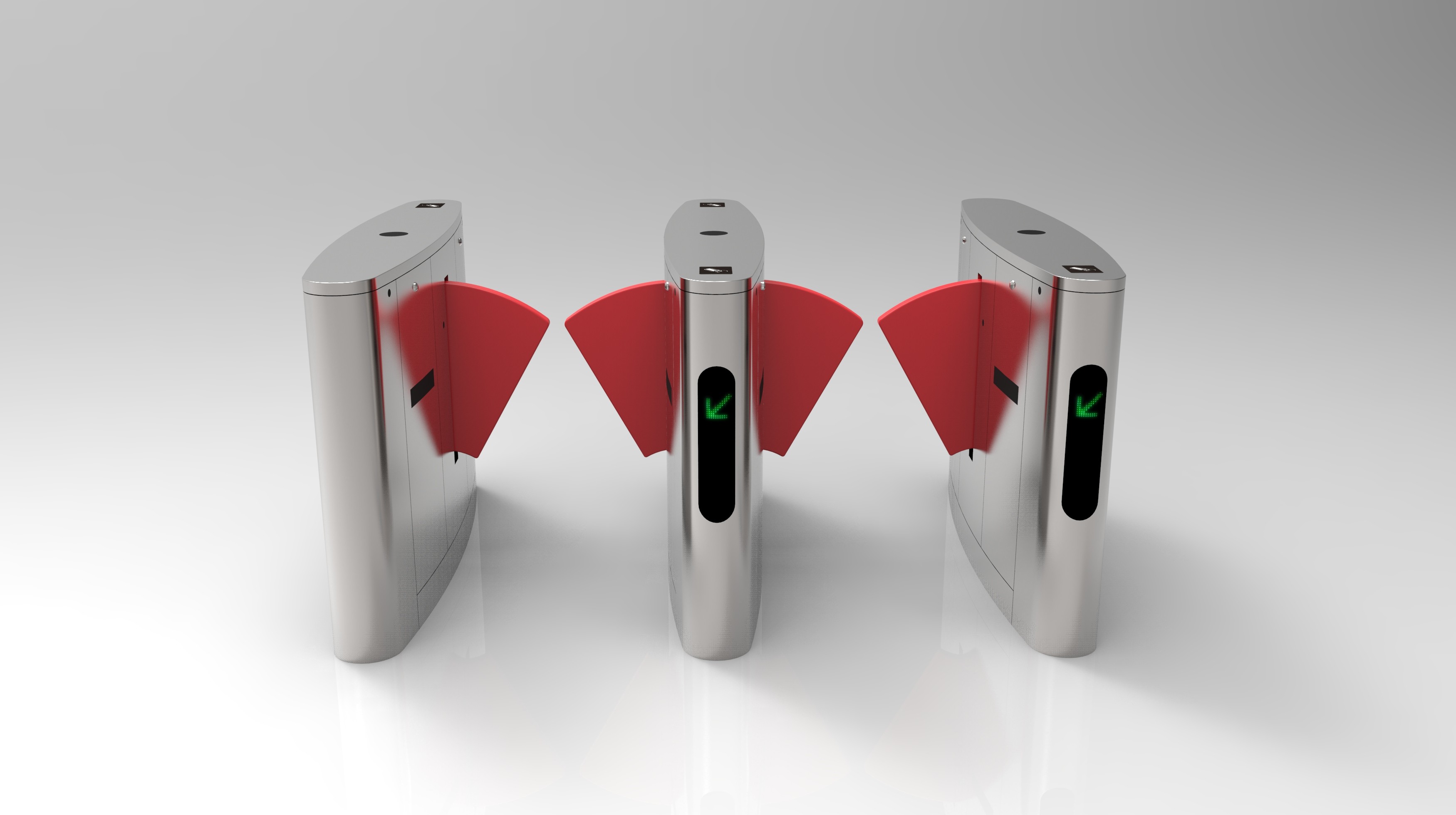 Metro Anti - Pinch Flap Barrier Gate Matching Of Various Identification Systems