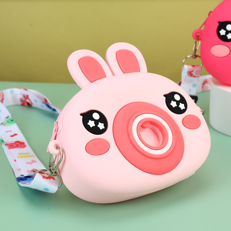 Rabbit Camera Silicone Mini Coin Purse Shoulder Bag Cartoon Kids Purse For Children'S Handbags Shoulder Bag For Toddler