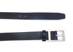 Classic Mens Casual Leather Belt With Single Prong Buckle Silver Color