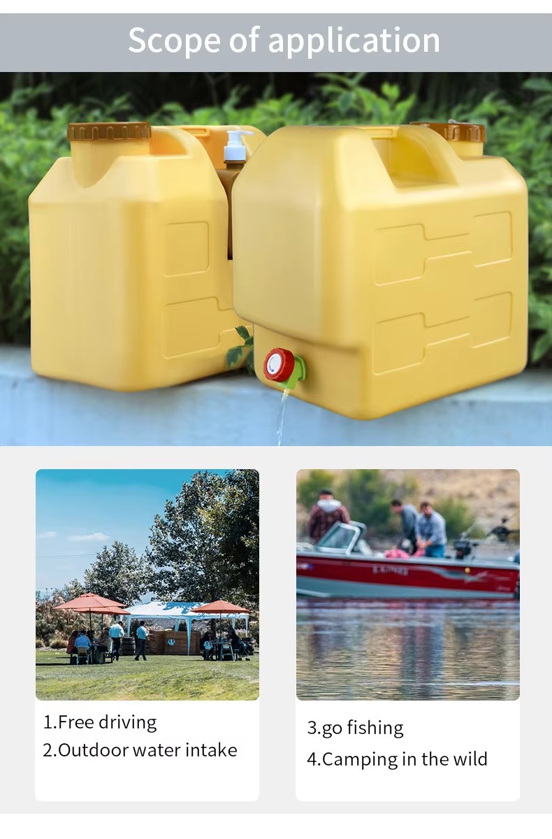 Rectangle HDPE 8 Gallon Outdoor Water Bin For Car Camping