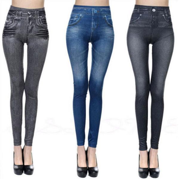 Buy cheap OEM Large Size Available Seamless Women Denim Jeans Leggings Workout Pencil Pants from wholesalers