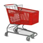 Wholesale Euro Style Heavy Duty Metal 29 In Two Tier Shopping Cart Supermarket