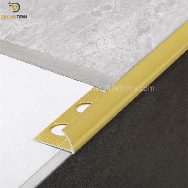 Buy cheap Round Open Shape Aluminium Tile Trim 10mm X 2.5m High Glossy Gold from wholesalers