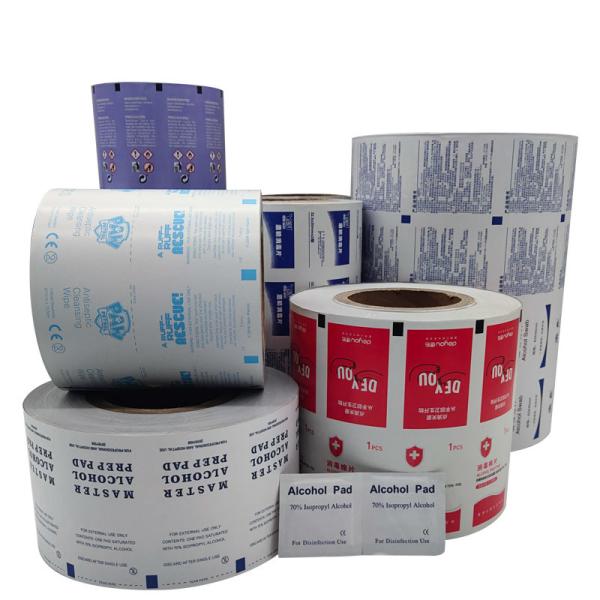 Buy cheap Flexography Printing Logo Aluminum Foil Film Roll for 75% Alcohol Prep Pad from wholesalers