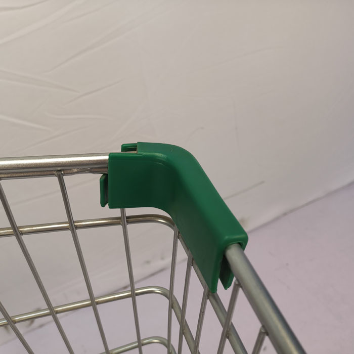 100L American Style Steel Shopping Cart Chain Store Shopping Cart With Elevator Wheels
