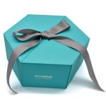 Green Hexagon Magnetic Gift Box With Ribbon And Foam Insert Foil Stamping